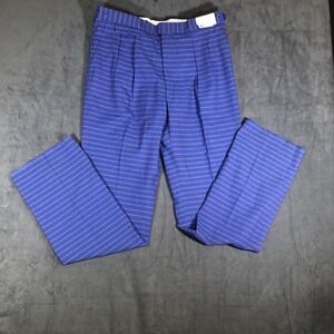 Vintage Antigua of Scottsdale Blue size 36 Striped Pants Raw Unhemmed NWT